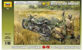 Сов. мотоцикл М-72 с 82-мм минометом